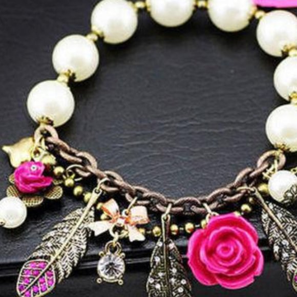 Betsey Johnson Jewelry - Betsey Johnson ROSE CHARM BRACELET